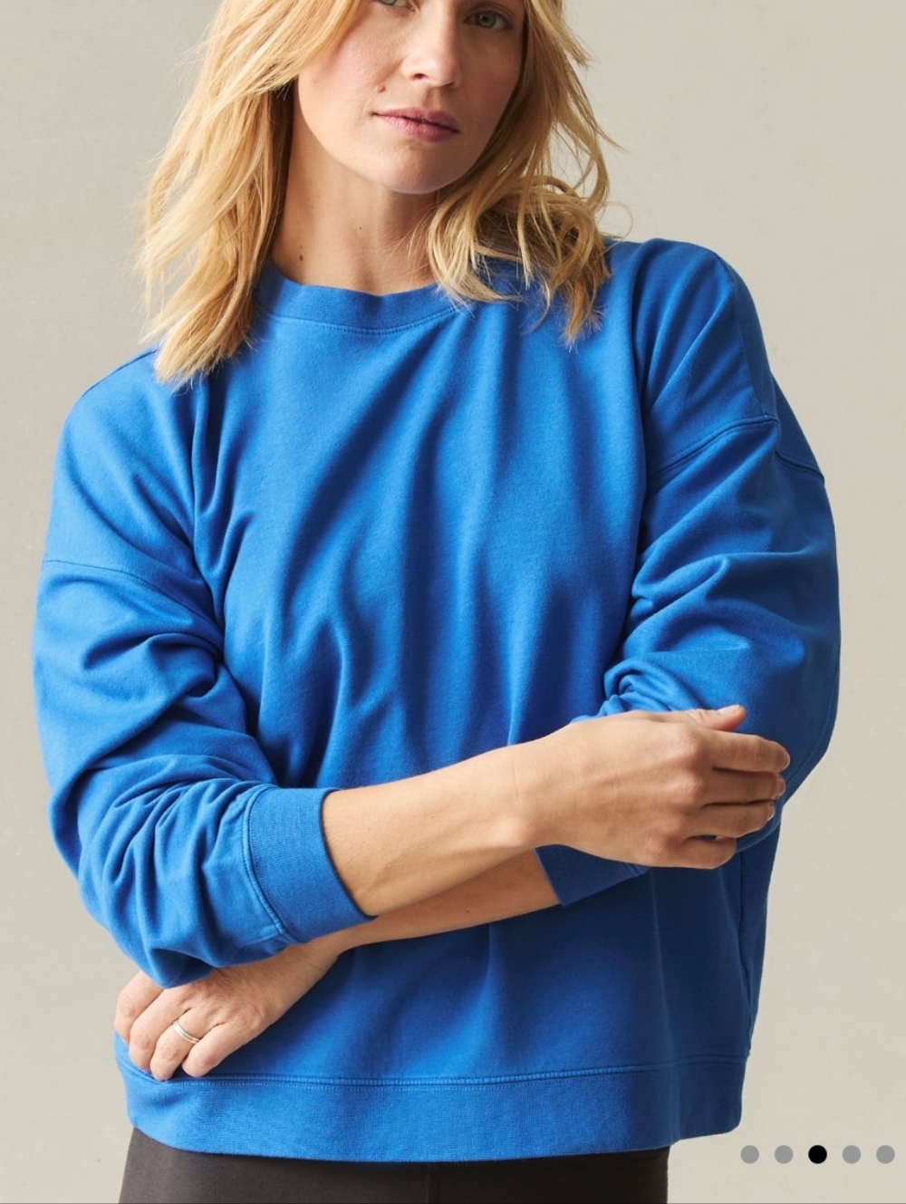 American Giant Women's Size Medium Blue Modal Fleece Crew Sweatshirt NWOT - Picture 1 of 5